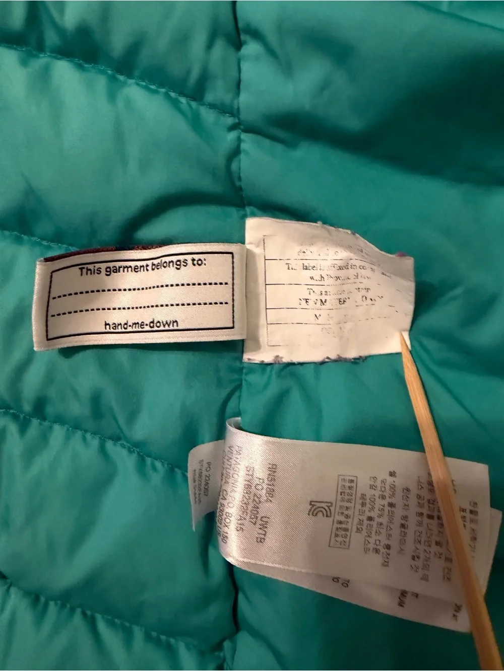 Patagonia Kids Teal Quilted Insulated Puffer Jacket
